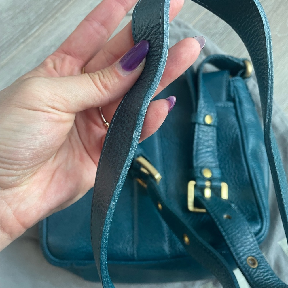Brahmin Real Leather Teal Crossbody Bag - Picture 8 of 12